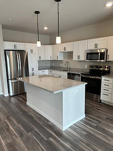 apartment kitchen with island
